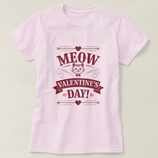 Miauw Valentijn T-shirt (Design voorkant)