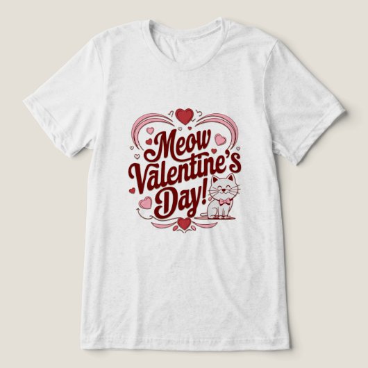 Miauw Valentijn Tri-Blend Shirt (Design voorkant)