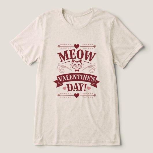 Miauw Valentijn Tri-Blend Shirt (Design voorkant)
