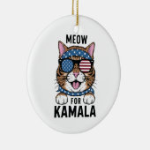 Miauw Voor Kamala Verkiezing Kat Lady Cadeau Keramisch Ornament (Rechts)
