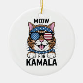 Miauw Voor Kamala Verkiezing Kat Lady Cadeau Keramisch Ornament (Voorkant)