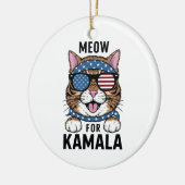Miauw Voor Kamala Verkiezing Kat Lady Cadeau Keramisch Ornament (Links)