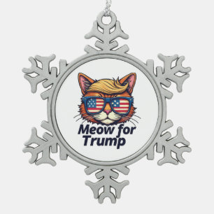Miauw voor Trump maakt katten weer veilig bij verk Tin Sneeuwvlok Ornament