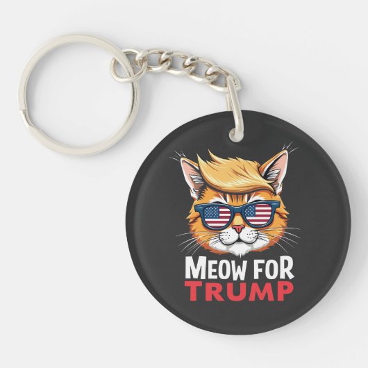 Miauw voor verkiezing Trump Cat Kitten Sleutelhanger (Voorkant)
