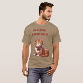 Miauw Vrienden grappig T-shirt (Voorkant volledig)