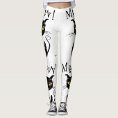 Miauw! Whimsical Black Cat Leggings (Voorkant)