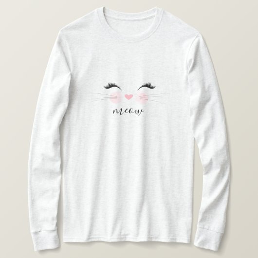 Miauw Whiskers Kat T-shirt (Design voorkant)
