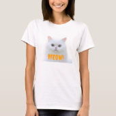 MIAUW! Witte kat | Schattigee kat T-shirt (Voorkant)