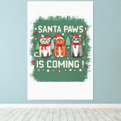 Miauw-y Kerst Verrukking: Feestelijke Katten Colle Canvas Afdruk (Insitu (Houten vloer))