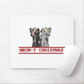 Miauw-y Kerstmis T-shirts en geschenken Muismat (Met muis)