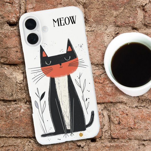 Miauw. Zelfverzekerde kat illustratie Case-Mate iPhone Case
