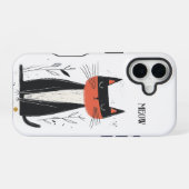 Miauw. Zelfverzekerde kat illustratie iPhone 16 Hoesje (Achterkant horizontaal)