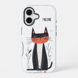 Miauw. Zelfverzekerde kat illustratie iPhone 16 Hoesje