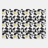 Miauw Zwart Roze Gouden Kat Verjaardag Inpakpapier Vel (Voorkant 3)