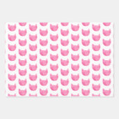 Miauw Zwart Roze Gouden Kat Verjaardag Inpakpapier Vel (Voorkant 2)