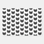 Miauw Zwart Roze Gouden Kat Verjaardag Inpakpapier Vel (Voorkant)