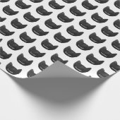 Miauw zwarte katten verjaardag cadeaupapier (Hoek)