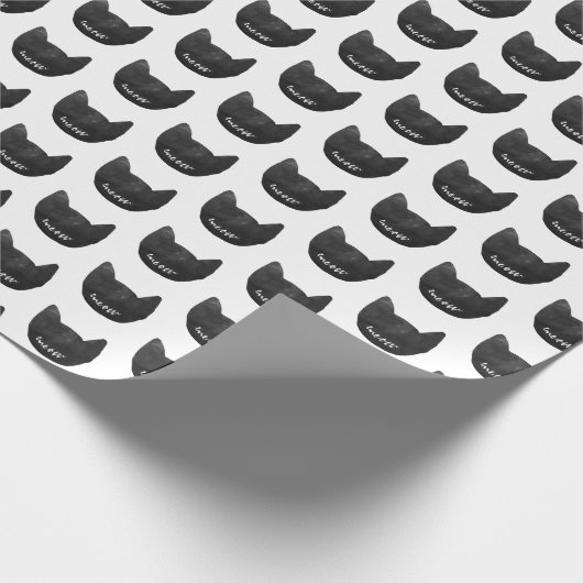 Miauw zwarte katten verjaardag cadeaupapier (Hoek)