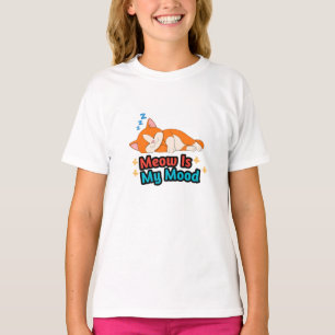 Miauwen Is Mijn Stemming Moppige Kat T-shirt