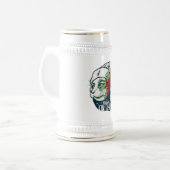 Miauwkat met kerstmuts bierpul (Voorkant links)