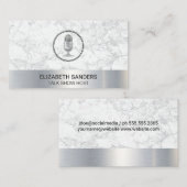 MIC | blogger | Podcast-host | marmeren metaalafwe Visitekaartje (Voorkant / Achterkant)