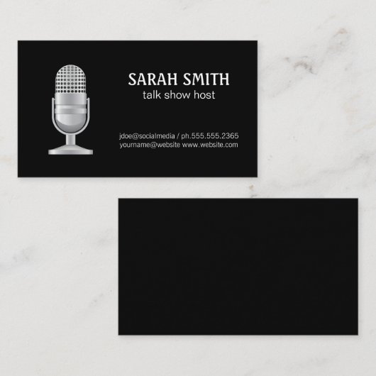 Mic | Blogger | Podcast Host Visitekaartje (Voorkant / Achterkant)