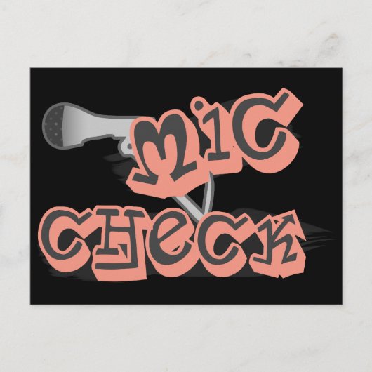 Mic Check Briefkaart (Voorkant)