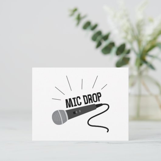 Mic Drop Briefkaart (Staand voorkant)