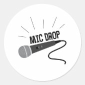 Mic Drop Ronde Sticker (Voorkant)