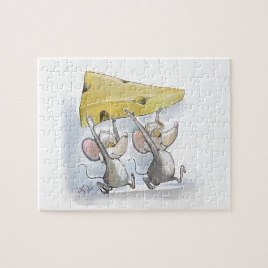 Mic en Mac die de kaaspuzzel binnenhalen Legpuzzel (Horizontaal)