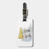 Mic en Mac die het Bagagelabel op de kaas binnenha (Voorkant verticaal)