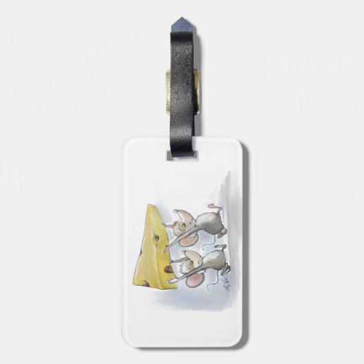 Mic en Mac die het Bagagelabel op de kaas binnenha (Achterkant verticaal)