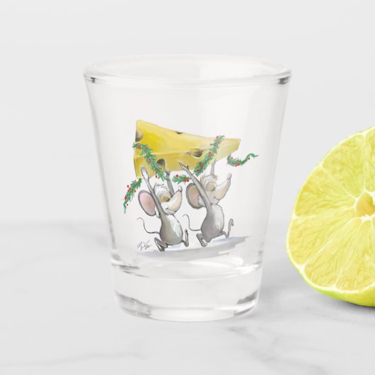 Mic en Mac die kerstkaasschotglas binnenhalen Shot Glas (Voorkant)