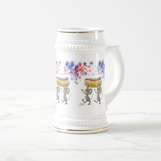 Mic en Mac's 4e van juli... picknick Stein Bierpul (Voorkant rechts)