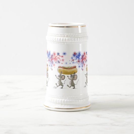 Mic en Mac's 4e van juli... picknick Stein Bierpul (Center)