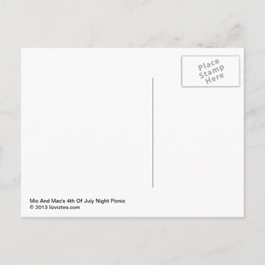 Mic en Mac's vierde van acht picknick Briefkaart j (Achterkant)