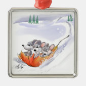 Mic, Mac And Moe's Winter Holiday Square Ornament (Voorkant)