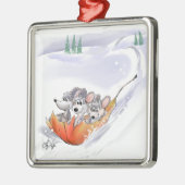 Mic, Mac And Moe's Winter Holiday Square Ornament (Links)