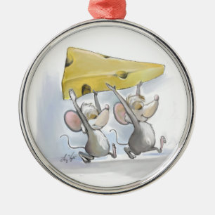 Mic & Mac Brengen De Kaas Ronde Sierhangers Metalen Ornament