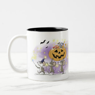 Mic, Mac en Moe's Happy Halloween Tweekleurige Koffiemok