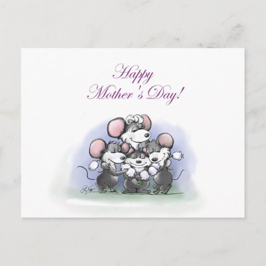 Mic, Mac en Moe's Happy Moederdag Feestdagenkaart (Voorkant)