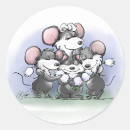 Mic, Mac en Moe's Happy Moederdag Illustration Ronde Sticker