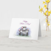 Mic, Mac en Moe's Happy Moederdag Kaart (Gele Bloem)