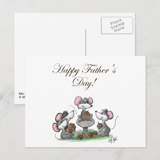 Mic, Mac en Moe's Happy Vaderdag Feestdagenkaart (Voorkant / Achterkant)