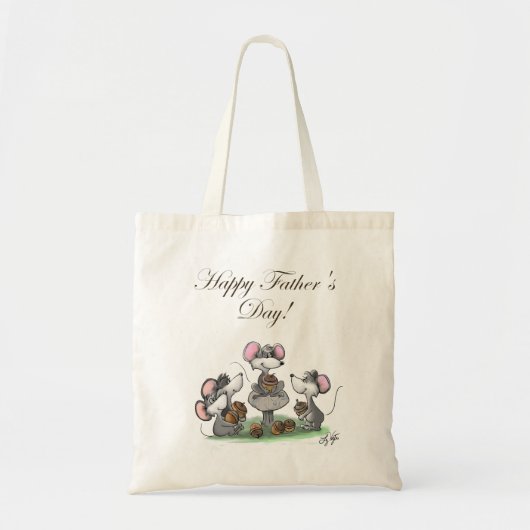 Mic, Mac en Moe's Happy Vaderdag Tote Bag (Voorkant)