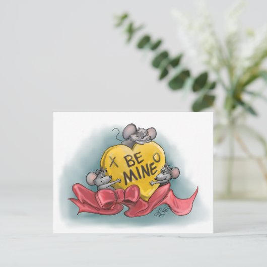 Mic, Mac en Moe's Happy Valentijn Day Feestdagenkaart (Staand voorkant)