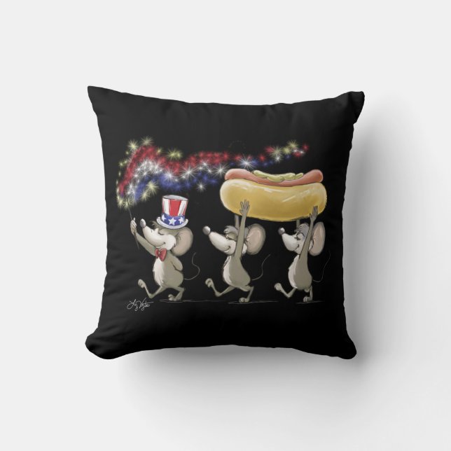 Mic, Mac en Moe's vierde van juli nachtelijke pilo Kussen (Voorkant)