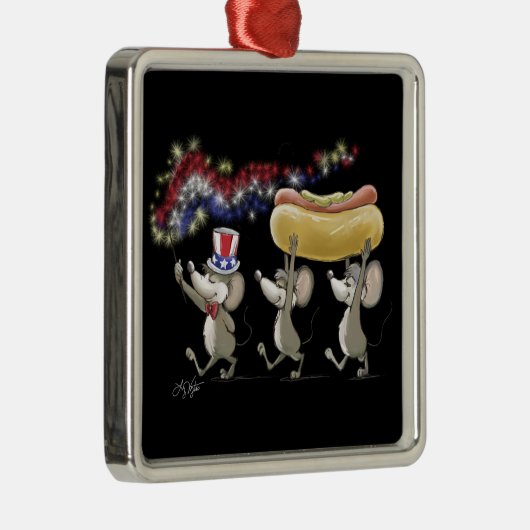 Mic, Mac en Moe's vierde van juli picknick Metalen Ornament (Rechts)