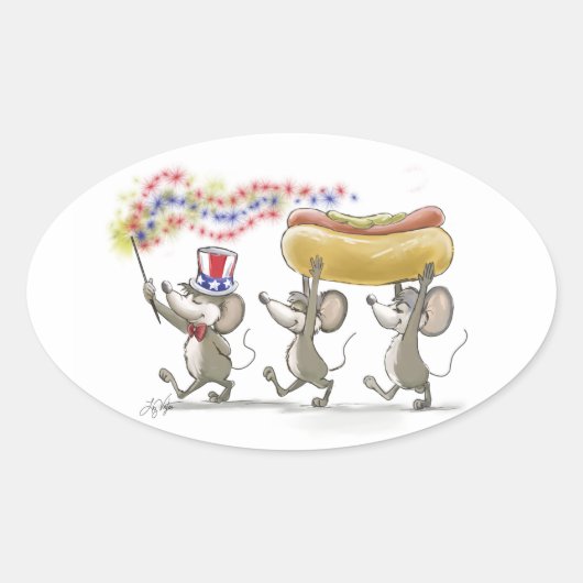 Mic, Mac & Moe's Happy 4 juli Sticker (Voorkant)