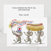 Mic, Mac & Moe's Happy 4 juli Uitnodigingen (Voorkant / Achterkant)